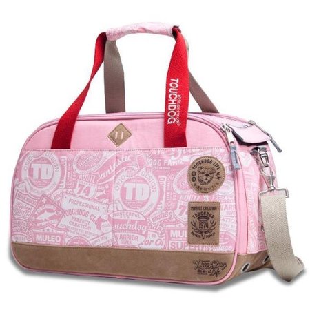 TOUCHDOG Touchdog B58PKMD Airline Approved Around-The-Globe Passport Designer Pet Carrier - Pink - One Size B58PKMD